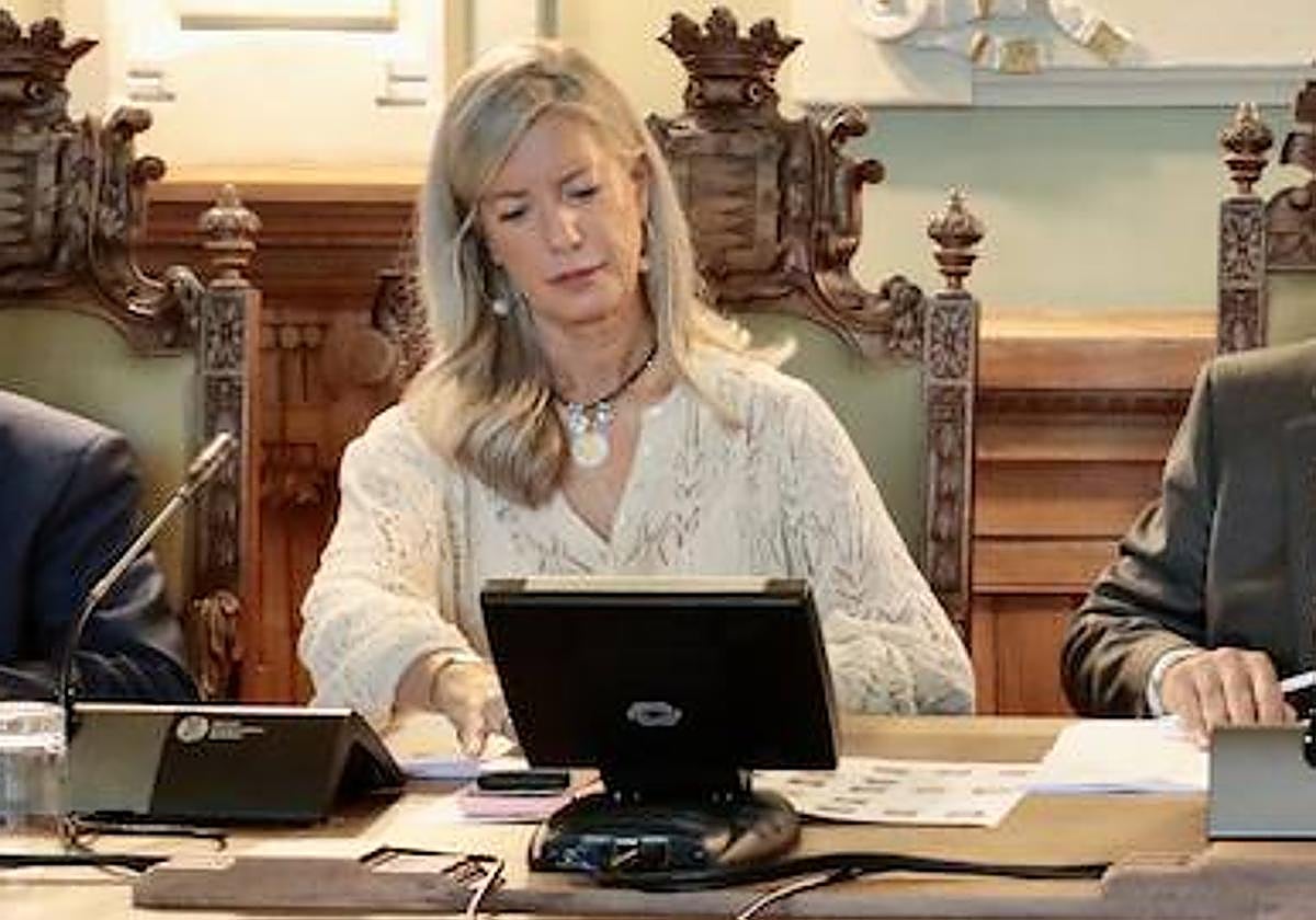 Irene Carvajal, durante el pleno de este lunes en Valladolid.