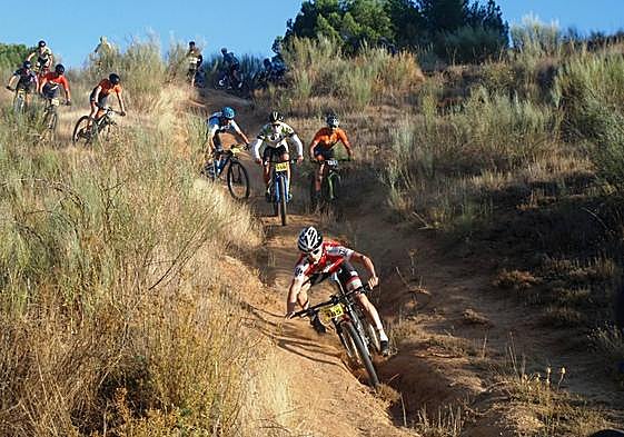 Participantes en la prueba de BTT en una edición anterior de la Piñon Race.