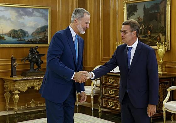 Alberto Núñez Feijóo, durante su visita con el Rey el pasado 22 de agosto.