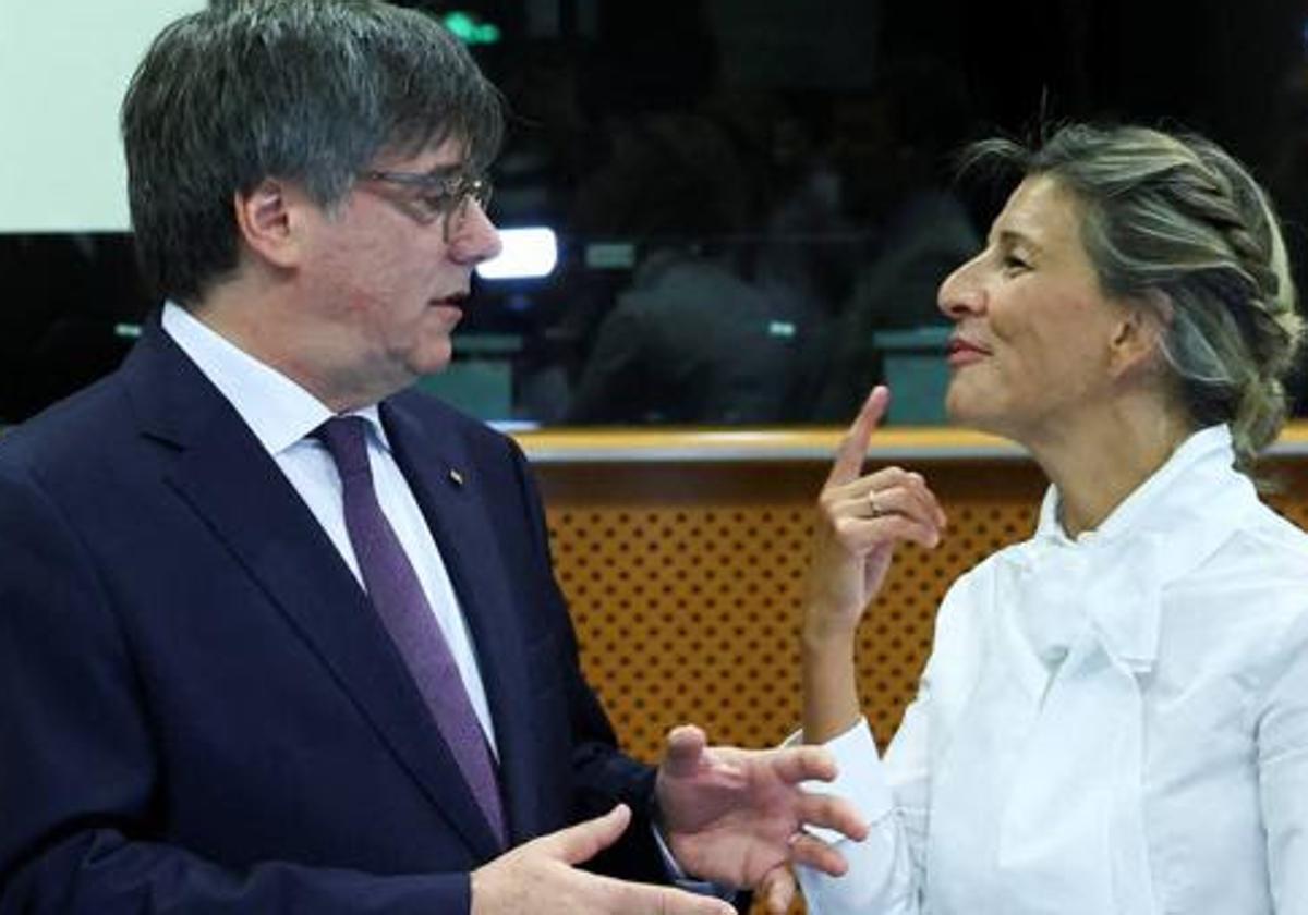 Carles Puigdemont, en su reciente encuentro con la vicepresidenta Yolanda Díaz.