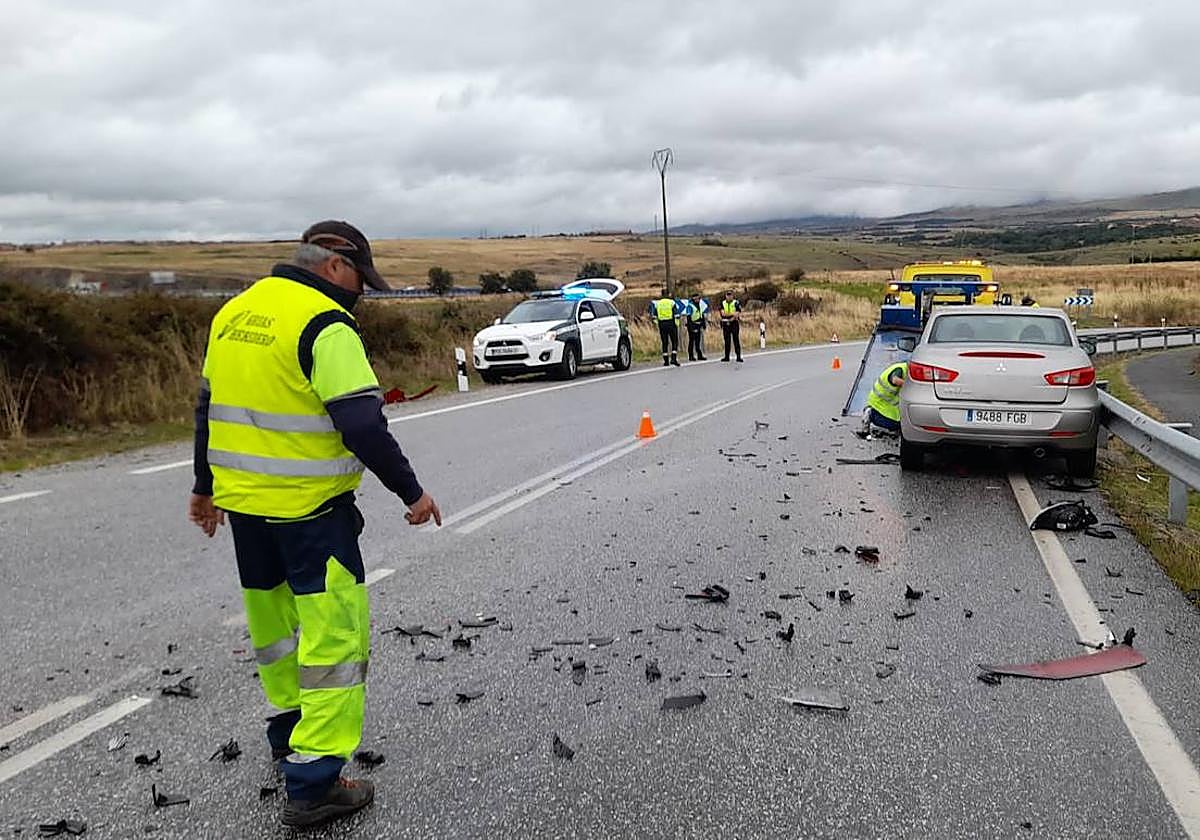 Accidente en Palazuelos de Eresma este jueves por la tarde.
