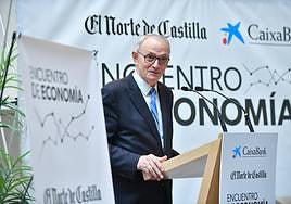 Antón Costas, presidente del CES de España, en un momento de su intervención en el Encuentro de Economía de El Norte de Castilla y Caixabank.