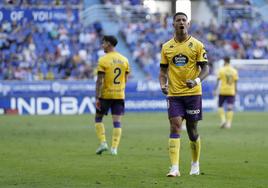 Marcos André grita con rabia tras marcar el 0-1.