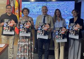 Antonio Blánquez, Mayte Martínez, Antonio Largo, Rebeca Bezos y Carmen Vaquero en la presentación de la prueba.