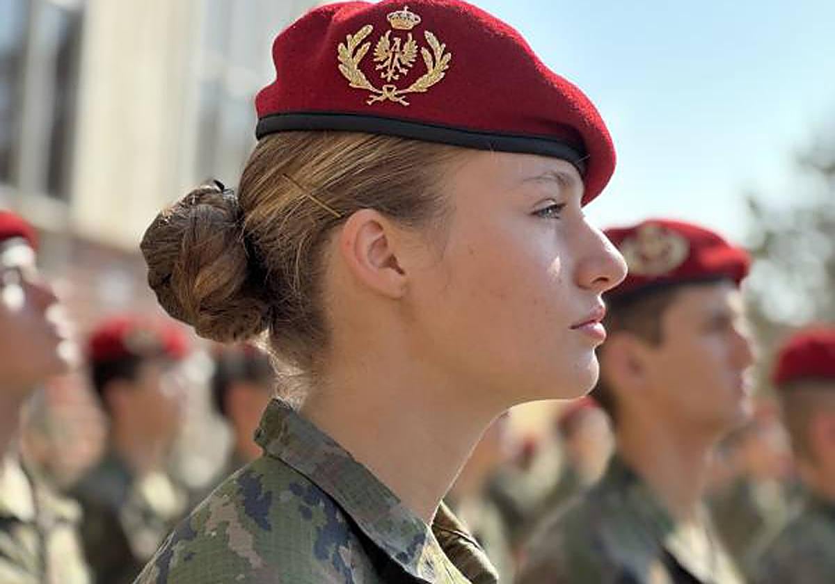 La princesa Leonor durante su formación militar.