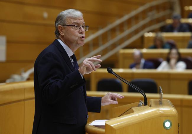 Antonio Silván, durante su intervención en el primer Pleno ordinario del Senado, donde defendió la moción contra la amnistía impulsada por el PP.