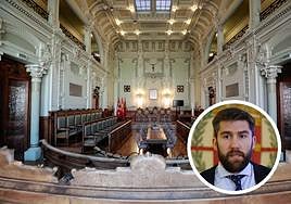 El salón de plenos del Ayuntamiento de Valladolid. En detalle, el concejal de Hacienda, Francisco Blanco.