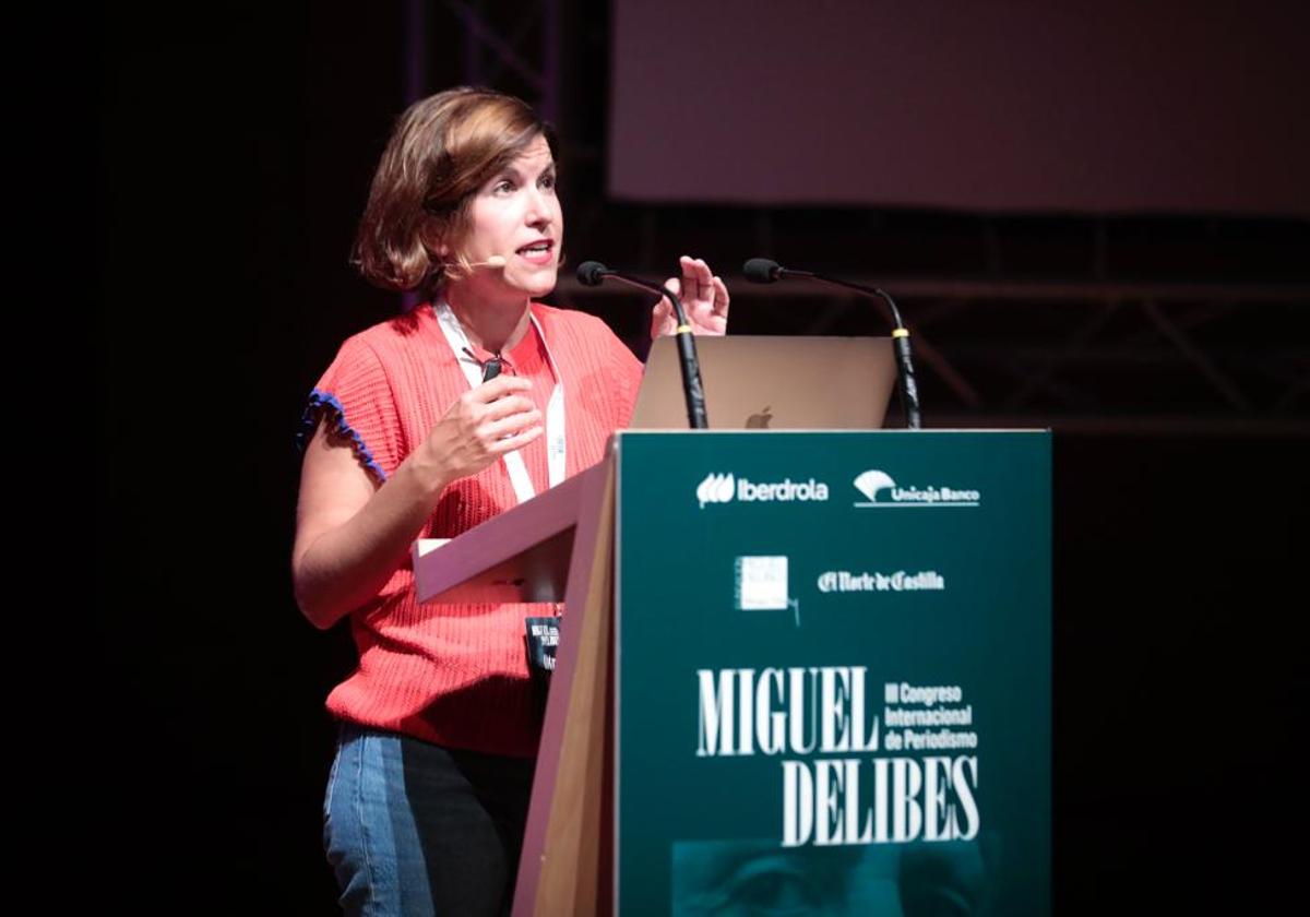 Eva Lamarca, durante la ponencia.