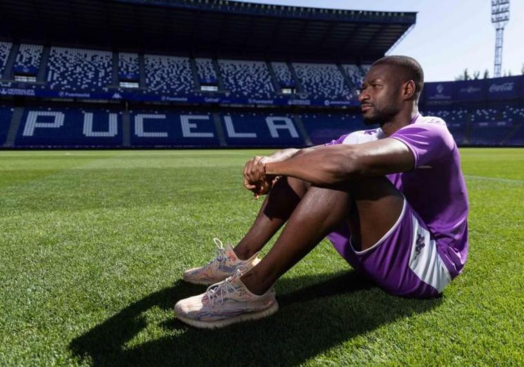 Mamadou Sylla, este martes sobre el césped del estadio José Zorrilla