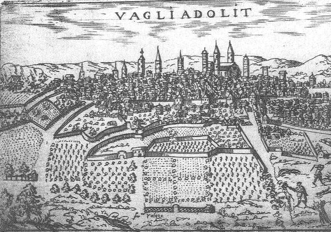 Grabado de Valladolid, de Françesco Valegio, 1579.