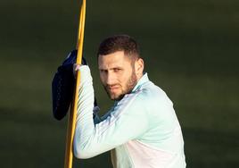 Shon Weissman, durante un entrenamiento con el Real Valladolid del pasamo mes de enero.