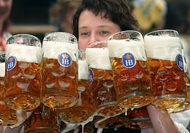 Una camarera alemana, durante el Oktoberfest.