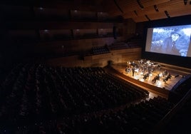 La OSCyL toca la banda sonora de 'El hermanito' de Harold Lloyd en el Auditorio Miguel Delibes.