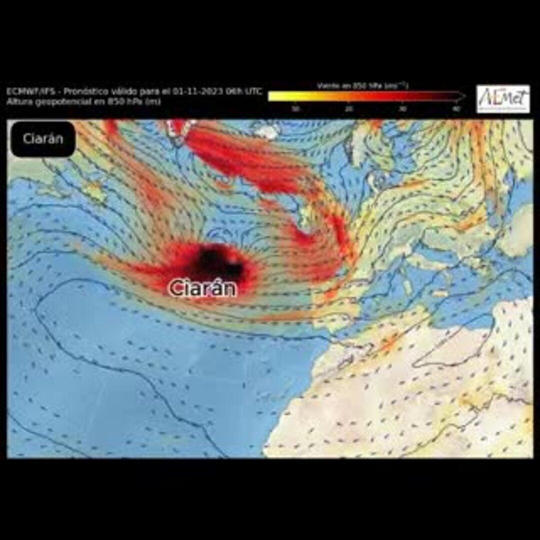 Así afectará a España la borrasca Ciarán