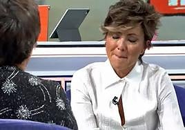 Sonsoles Ónega, en el momento que rompe a llorar.