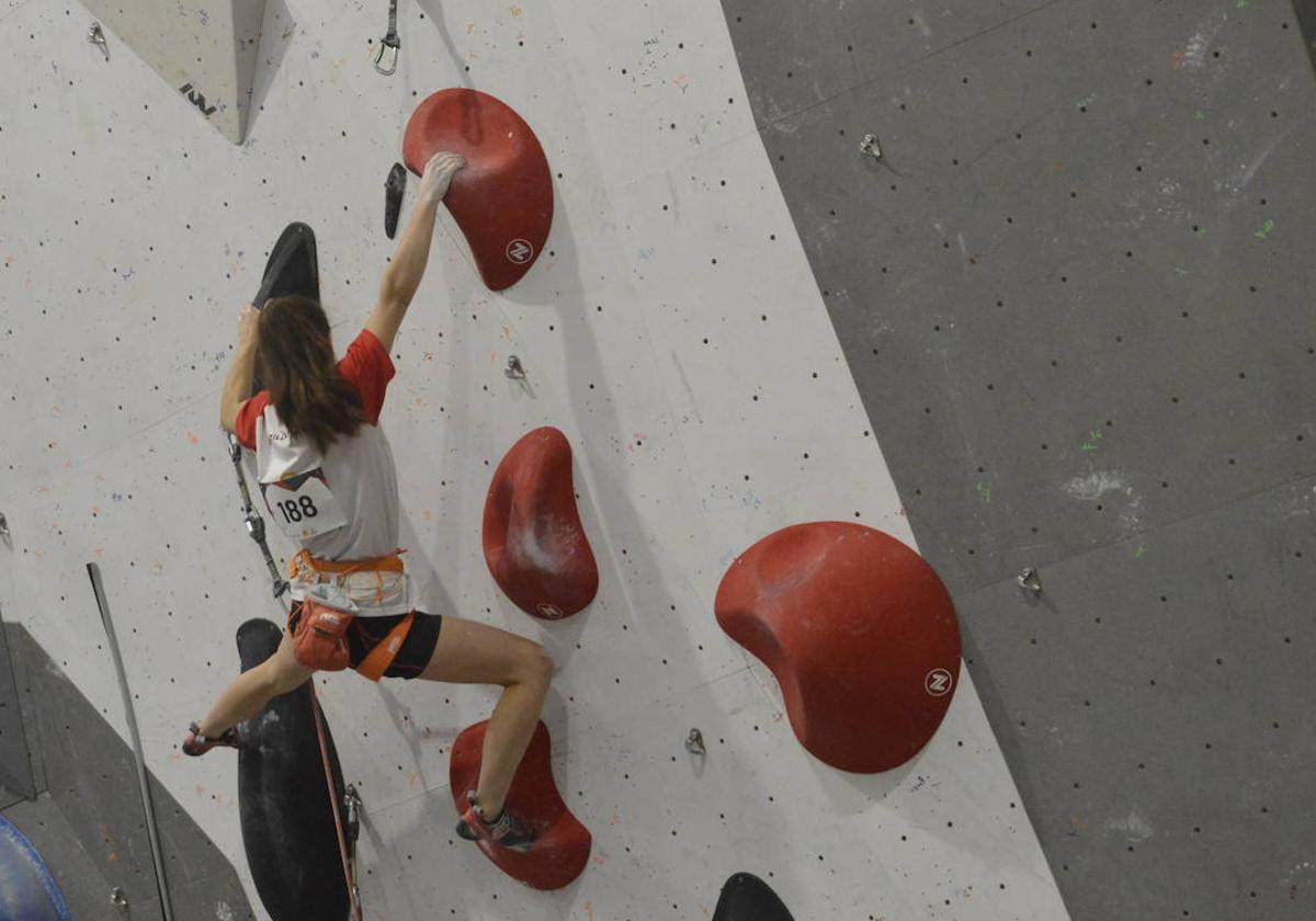 Iziar, en pleno esfuerzo durante la competición en el rodódromo de Getafe.