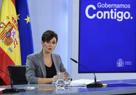 La ministra de Política Territorial y portavoz del Gobierno en funciones, Isabel Rodríguez, este martes en la rueda de prensa posterior al Consejo de Ministros.