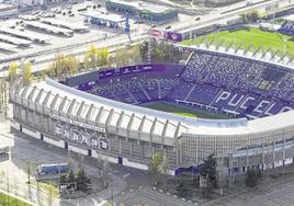 Vista aérea del Estadio José Zorrilla.