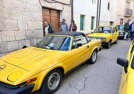 Los coches, expuestos en las calles de Cevico de la Torre.