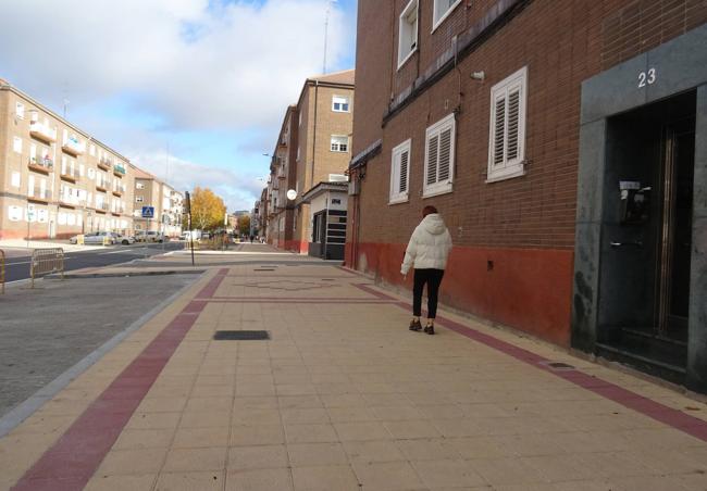 Aceras adoquinadas de la avenida de los Reyes Católicos.