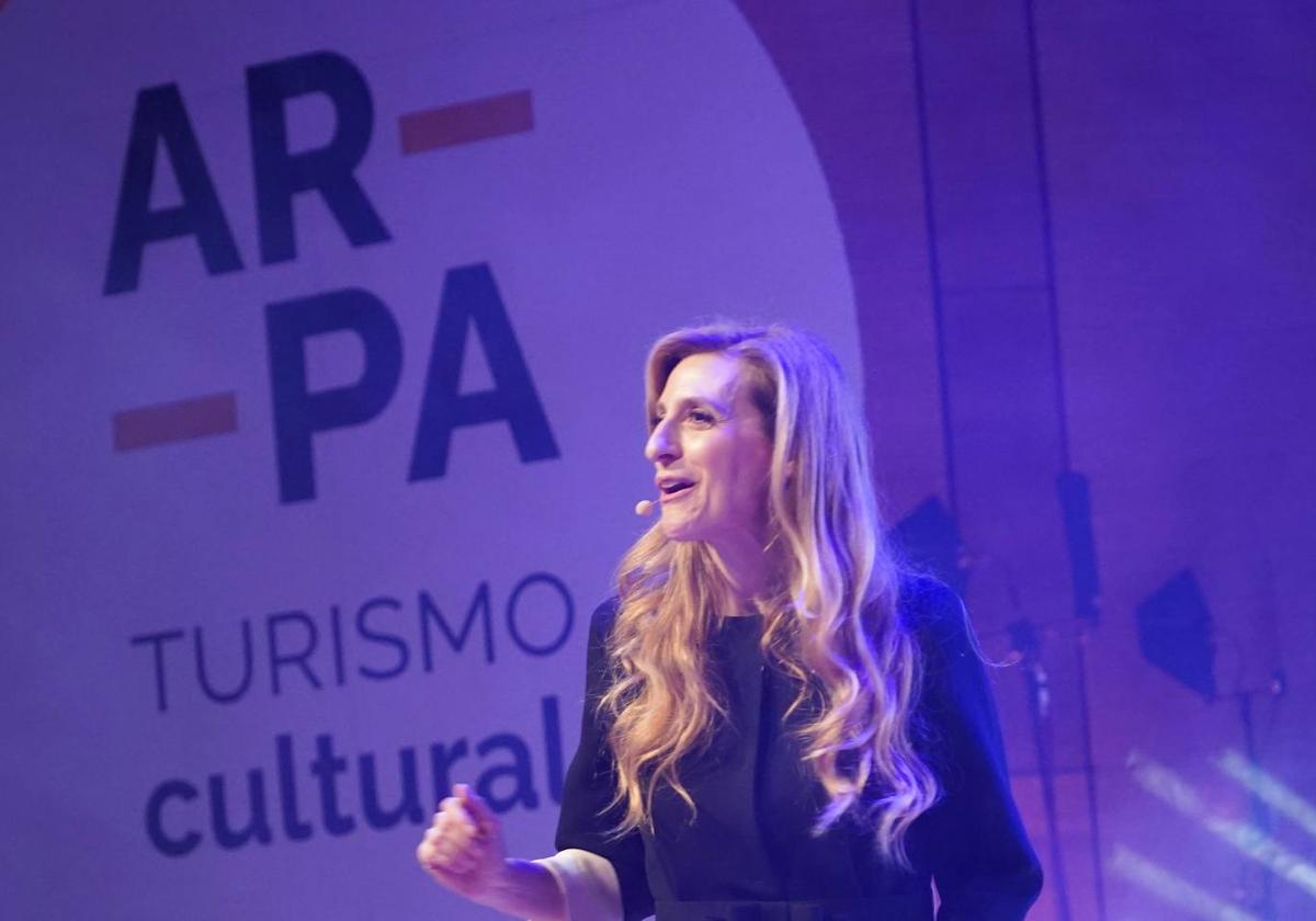 Mar Sancho, viceconsejara de Acción Cultural, en la presentación de AR-PA Turismo Cultural.