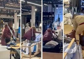 Secuencia del altercado en el comercio de Bershka en la calle Vitoria de Burgos.