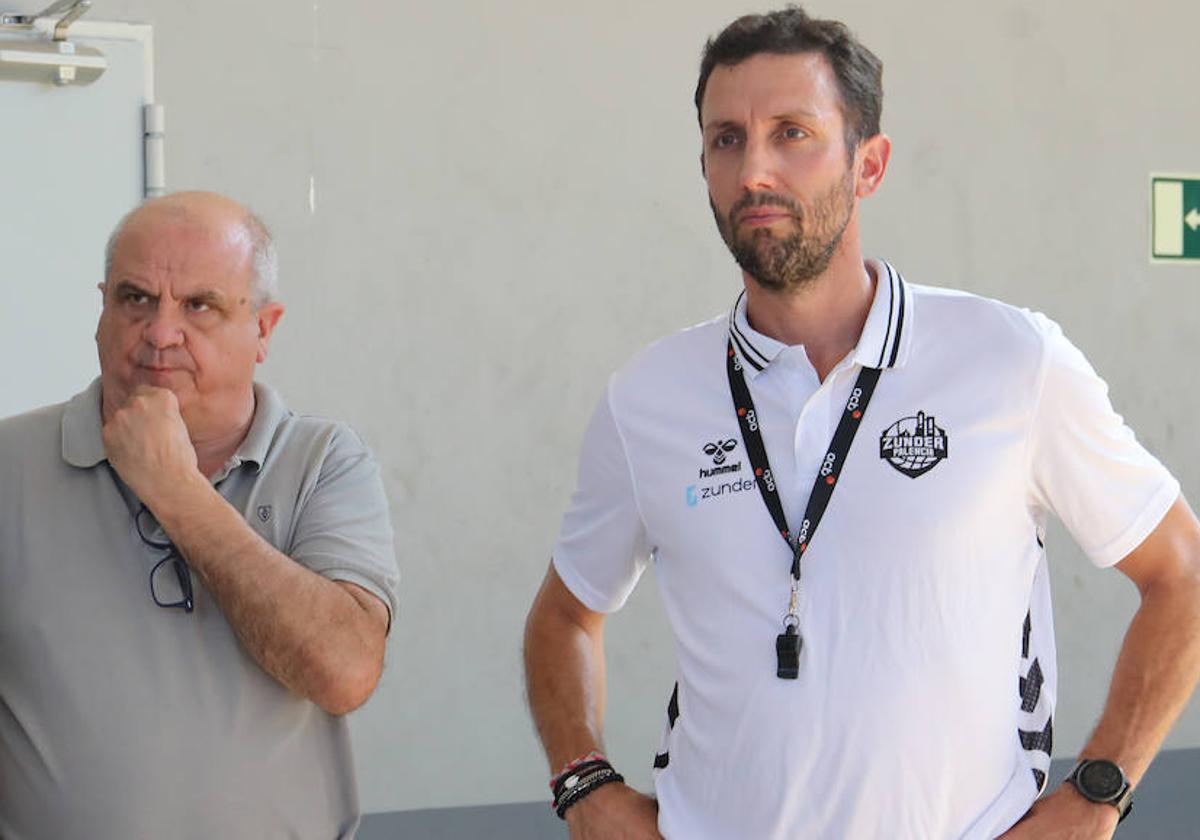 Gonzalo Ibáñez y Marco Justo, en un entrenamiento de pretemporada.