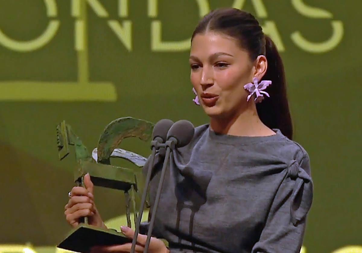 Úrsula Corberó durante su discurso tras recoger el Premio Ondas.