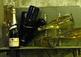 Botellas de vino espumoso elaborado en Rueda.