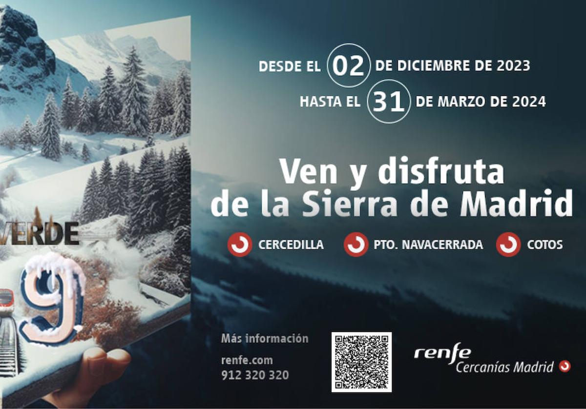 Promoción de Renfe en la que se refiere a la sierra de Guadarrama como 'sierra de Madrid'.