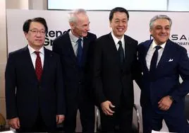 Takao Kato, presidente de Mitsubishi Motors; Jean-Dominique Senard, presidente de la Alianza; Makoto Uchida, CEO de Nissan; y Luca de Meo, CEO del Grupo Renault, el pasado 6 de diciembre.