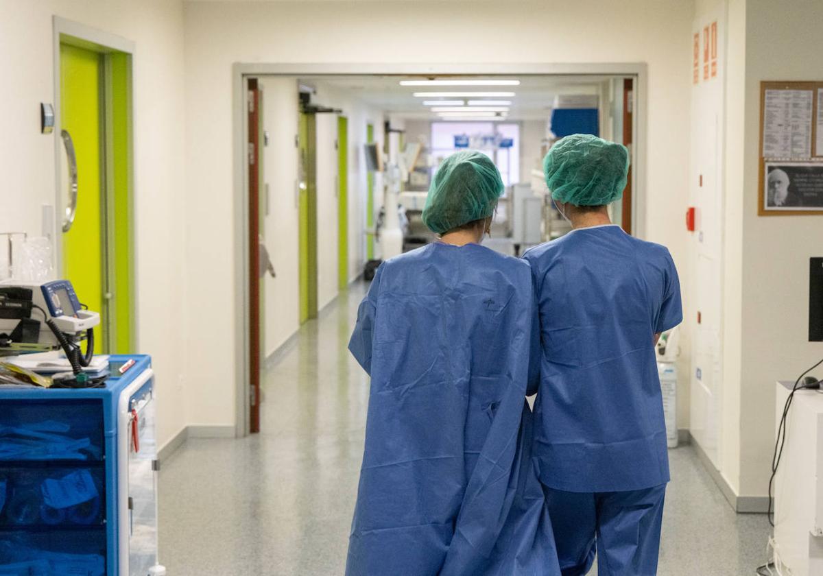 Sanitarios en el Hospital Río Hortega de Valladolid.