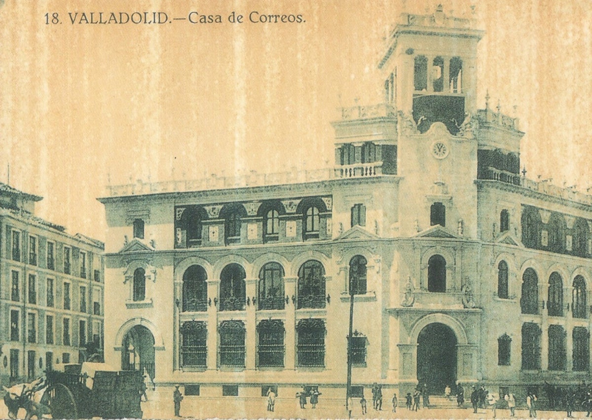 Imagen secundaria 1 - Arriba, Avenida de Alfonso XIII, donde estaba el estanco en el que se franqueó el paquete; abajo, Palacio de Correos y cárcel de Chancillería.