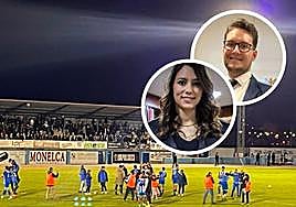 Virginia Martínez, presidenta de la Arandina, y Antonio Linaje, alcalde de Aranda.