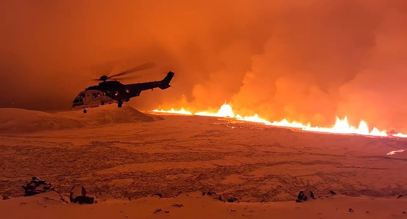 Las imágenes de la erupción del volcán en la ciudad islandesa de Grindavik