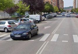 Paso de peatones de la calle Condesa Mencía de Burgos, donde se produjo el fatal atropello