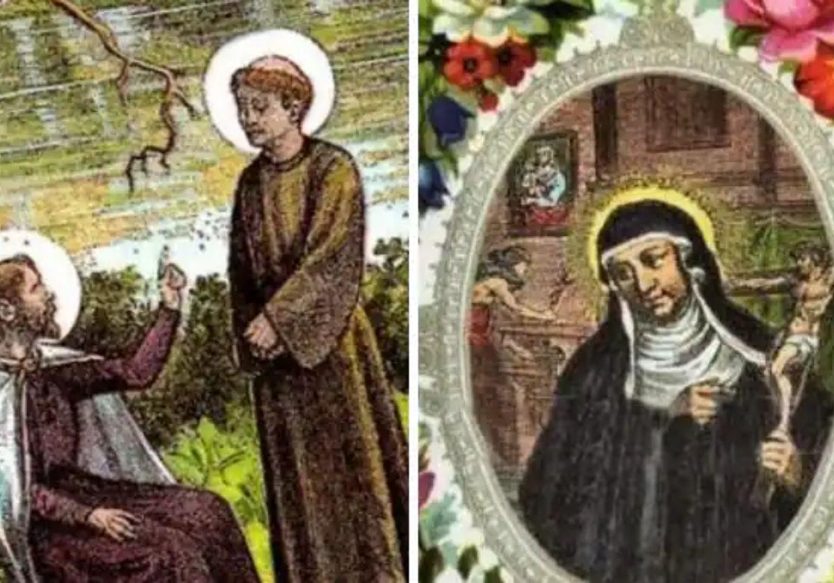 San Delfín de Burdeos y Santa Irmina de Tréveris.