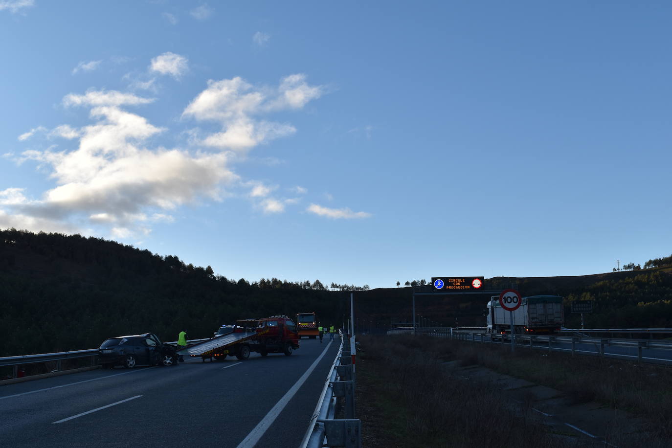 Colisión múltiple en la A-67 en Palencia