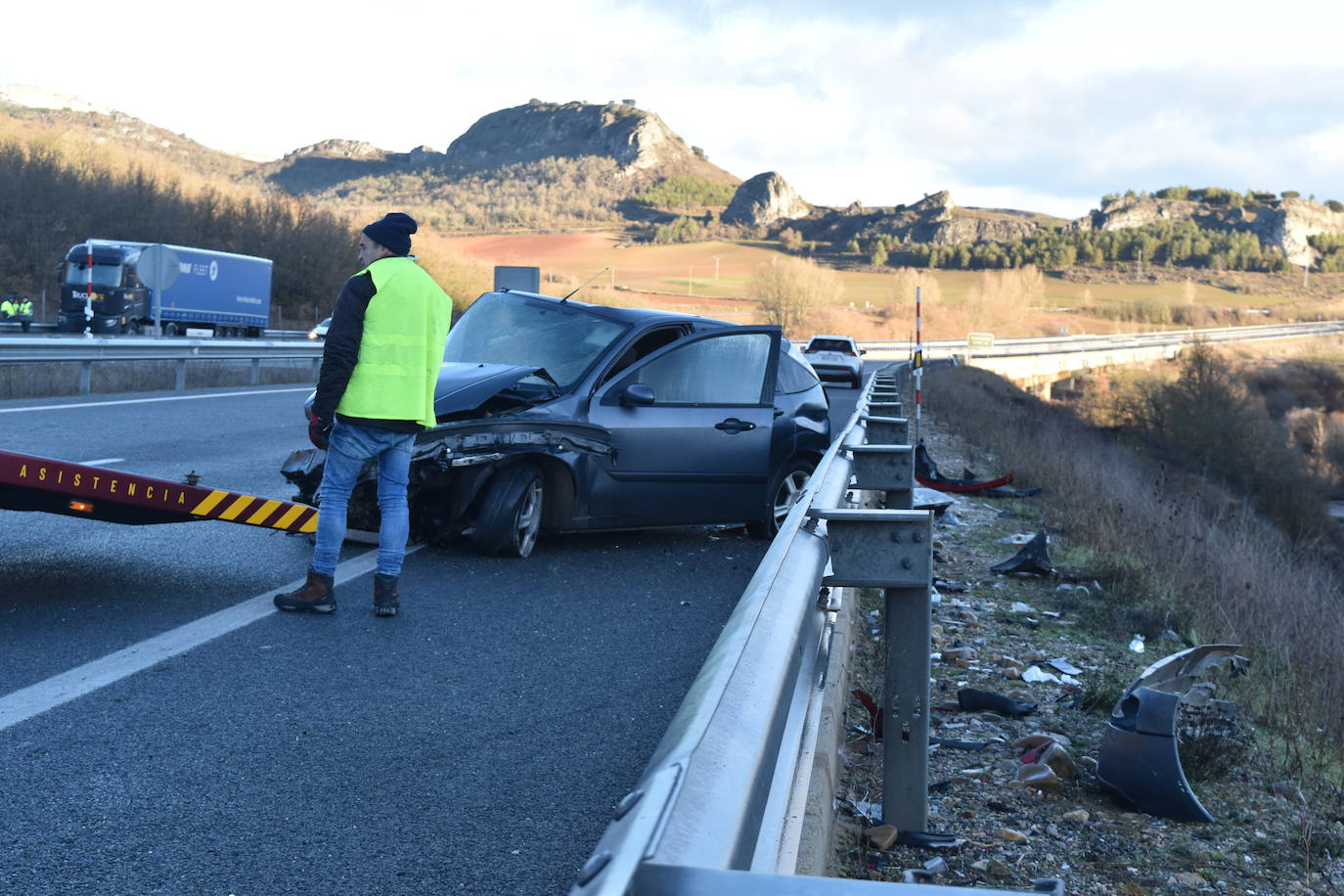 Colisión múltiple en la A-67 en Palencia