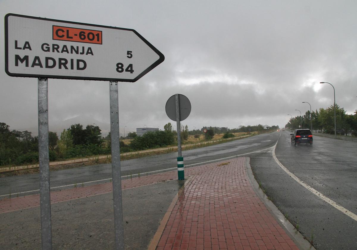 Mal tiempo en la CL-601, una de las carreteras donde se ha producido un accidente.