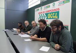 Los representantes de UCCL durante la rueda de prensa en la que han hecho balance de 2023.