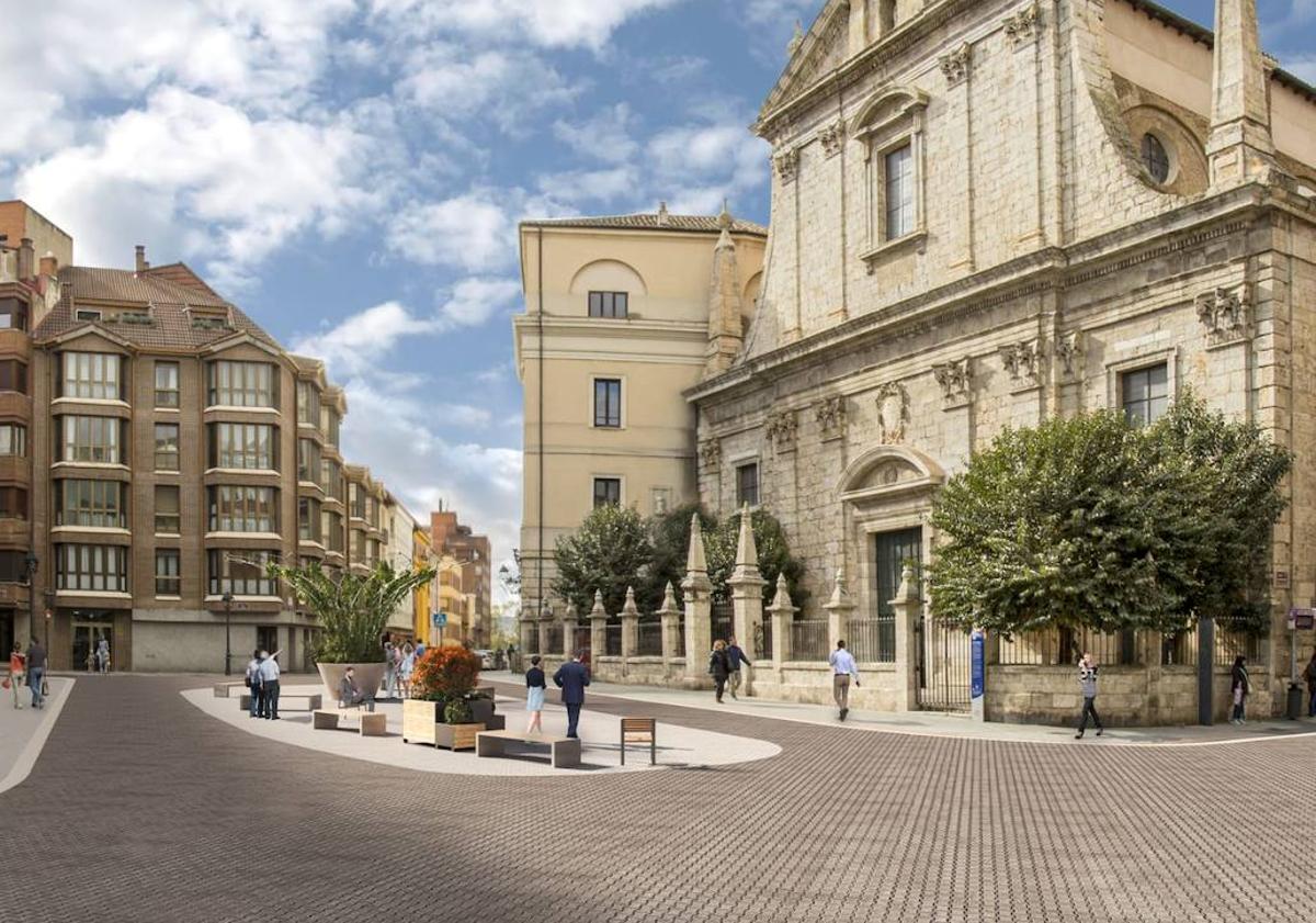 Imagen principal - Recreaciones virtuales del aspecto que tendrán las calles Don Sancho, La Cestilla y la plaza de Isabel la Católica tras la reforma.