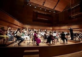 Ensayo de la Orquesta Sinfónica de Castilla y León en el Centro Cultural MIguel Delibes.