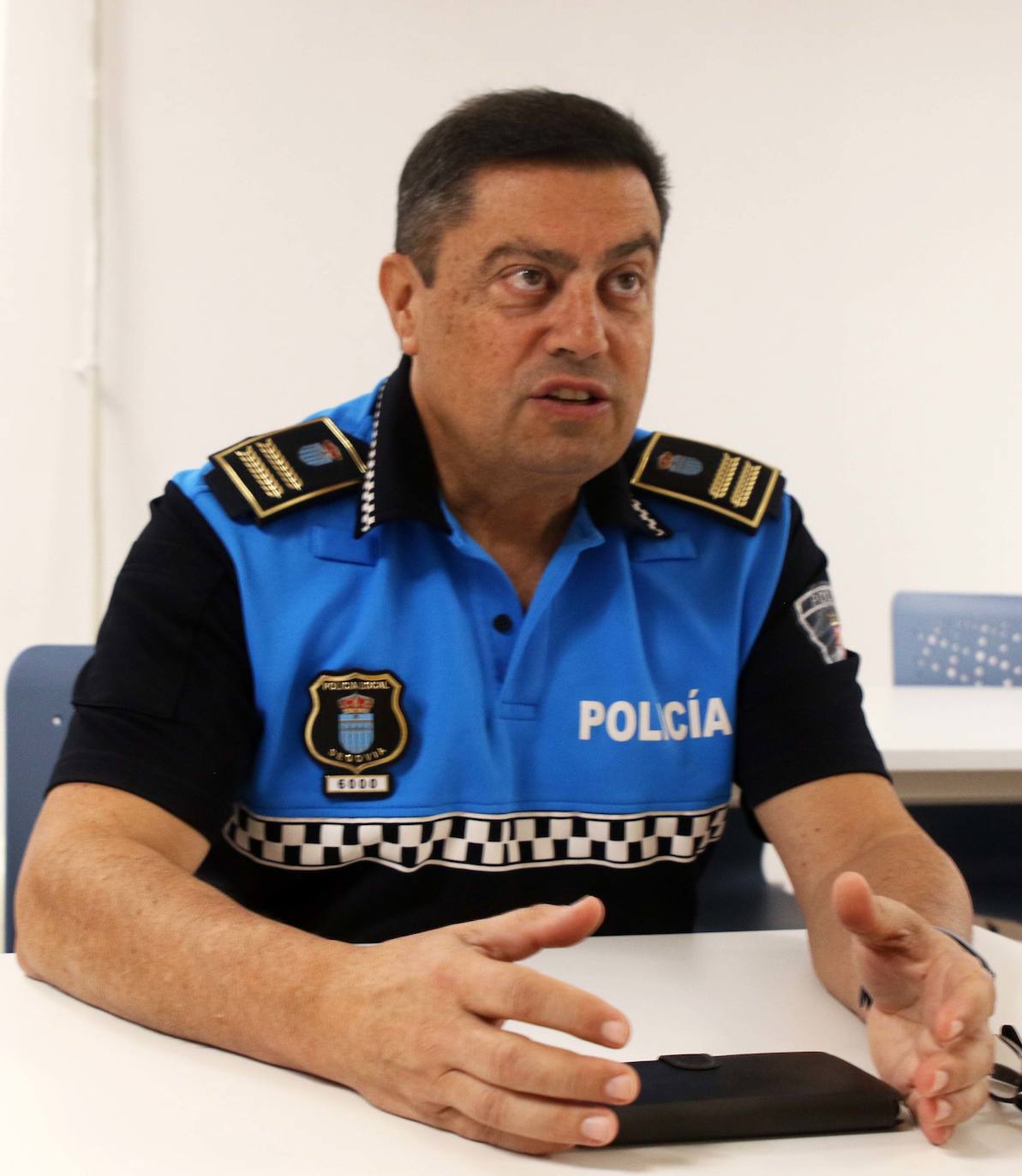 Julio Rodríguez Fuentetaja, durante sus últimos días al frente de la Policía Local de Segovia.