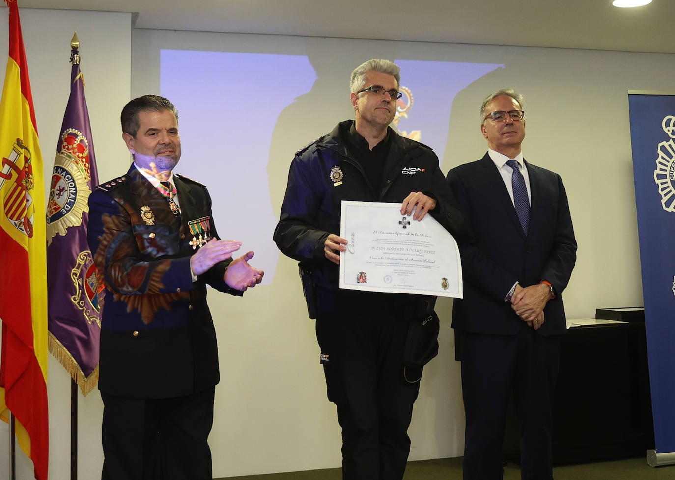 Acto para celebrar los 199 años de historia de la Policía Nacional de Palencia, este viernes.