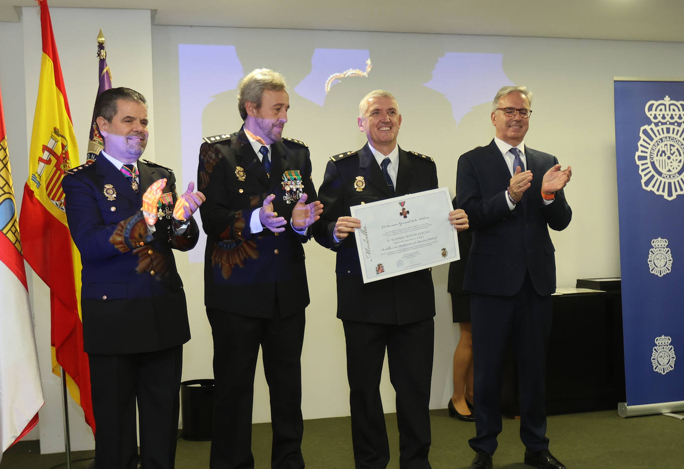 Acto para celebrar los 199 años de historia de la Policía Nacional de Palencia, este viernes.