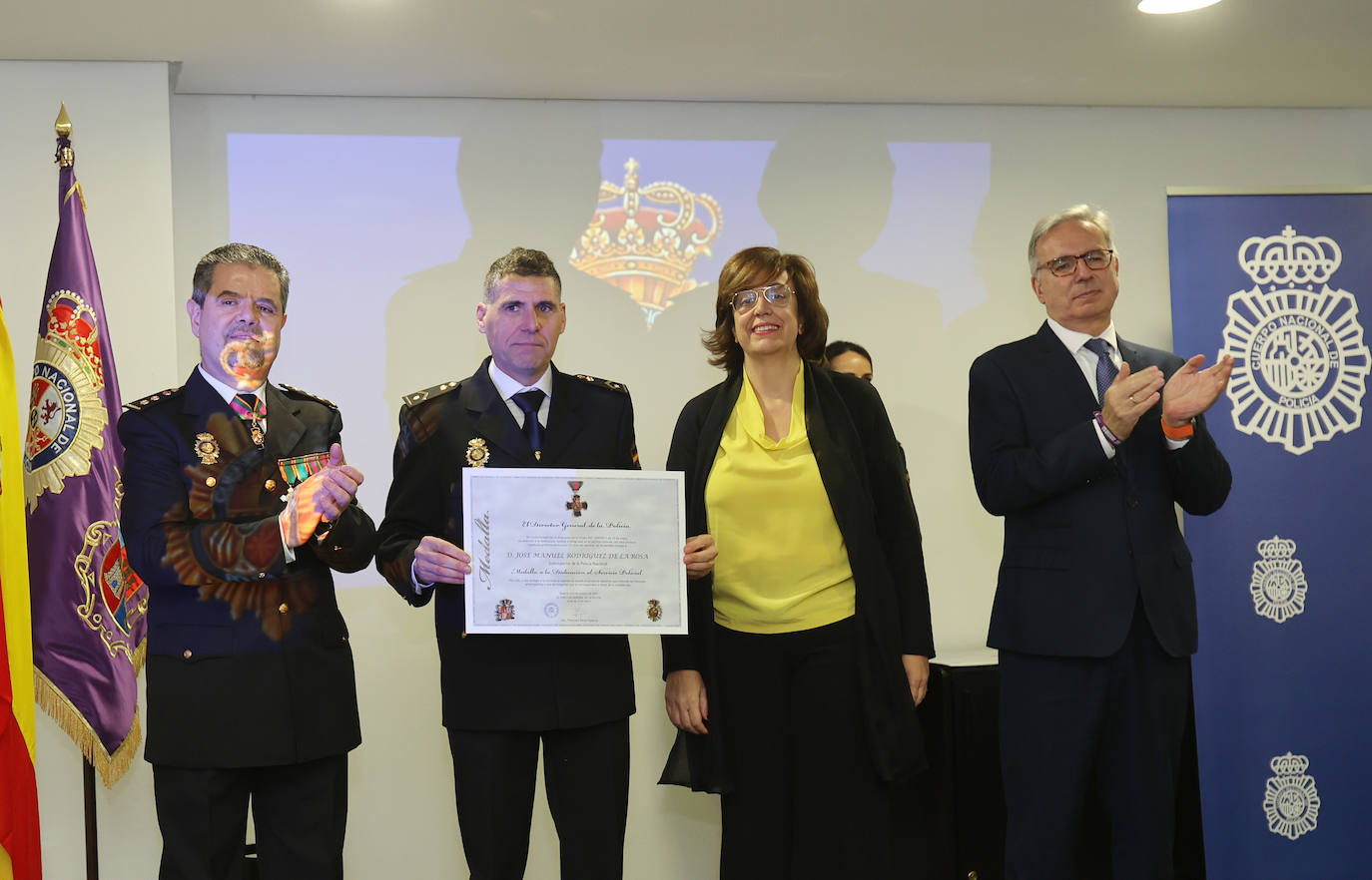 Acto para celebrar los 199 años de historia de la Policía Nacional de Palencia, este viernes.