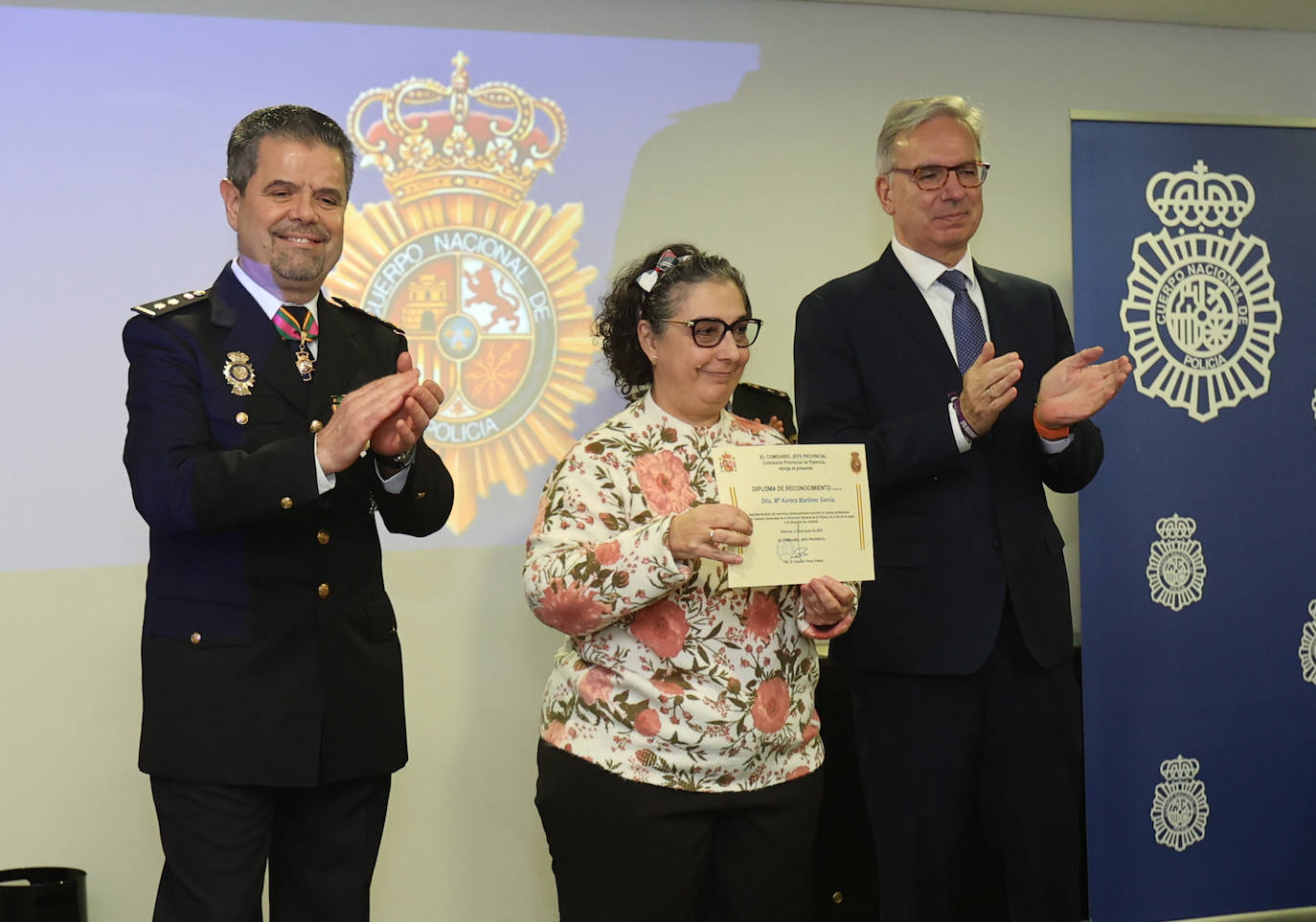 Acto para celebrar los 199 años de historia de la Policía Nacional de Palencia, este viernes.