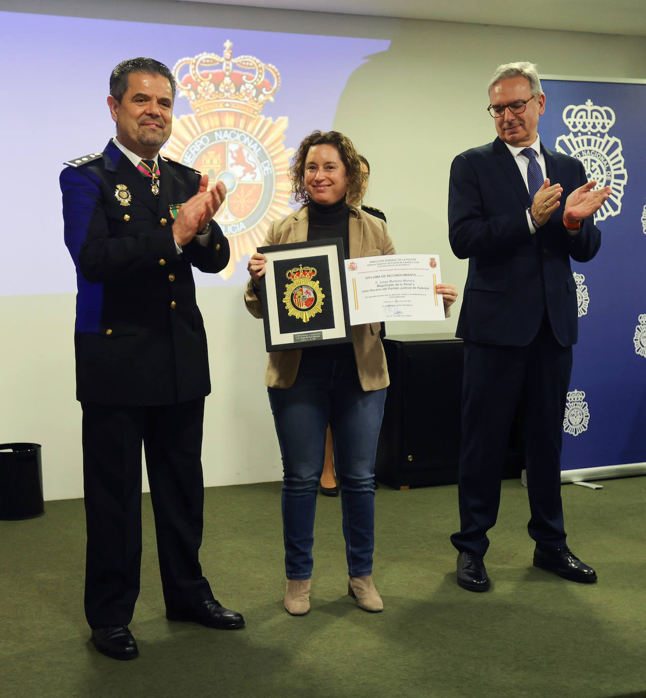 Acto para celebrar los 199 años de historia de la Policía Nacional de Palencia, este viernes.