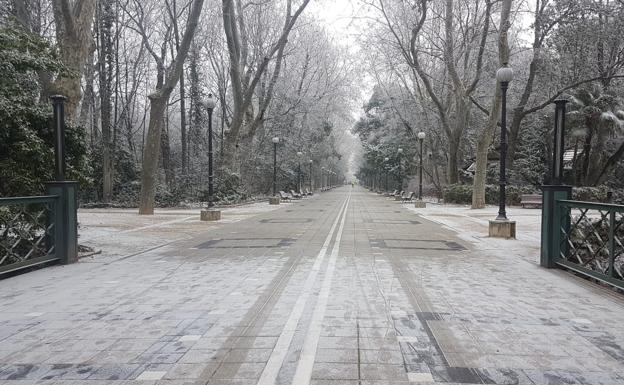 Imagen de archivo de una helada en el Campo Grande de Valladolid. 